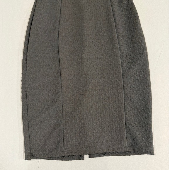 Black Sleeveless Mock Neck Cutout Keyhole Zipper Dress Sheath Midi Size M - Picture 5 of 7